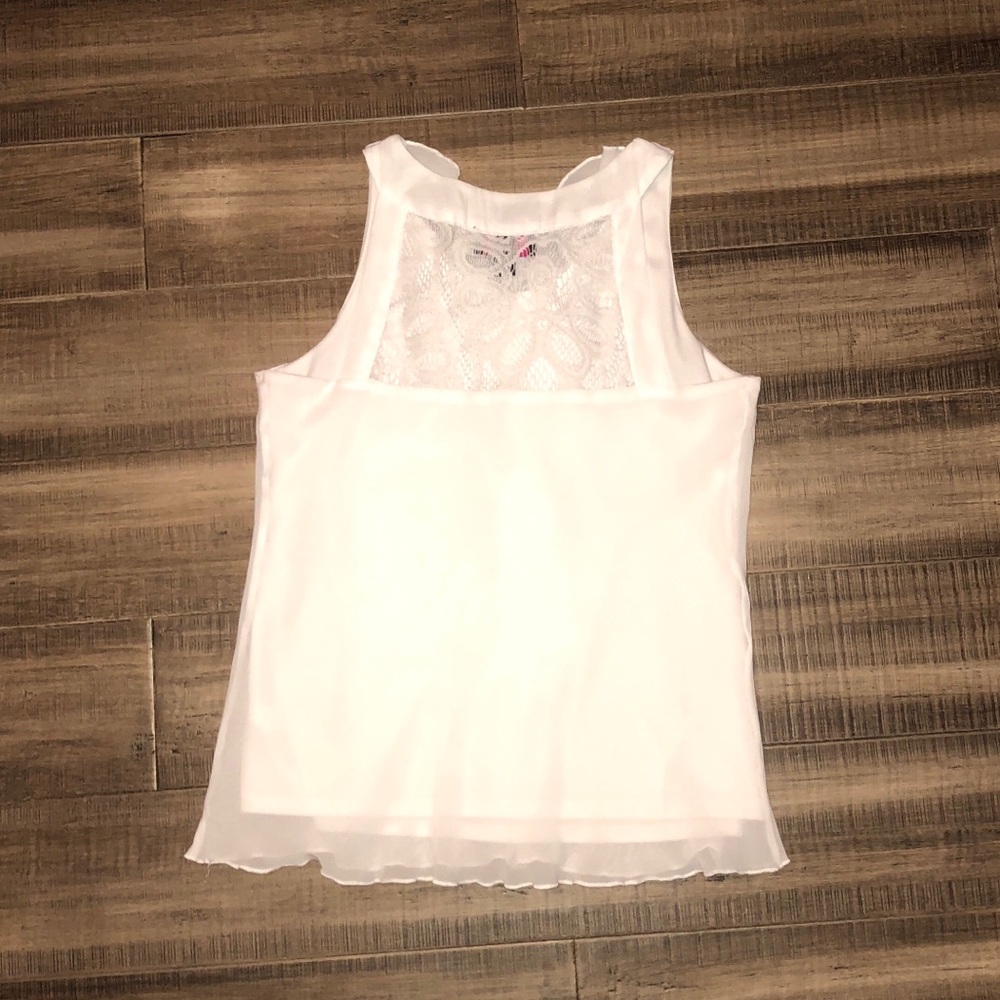 White Tank Top with Ruffles - Picture 2 of 2